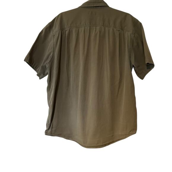 Carhartt Men Button Down Shirt Rugged Flex Relax Cotton Brown Size XL Workwear - Picture 5 of 7